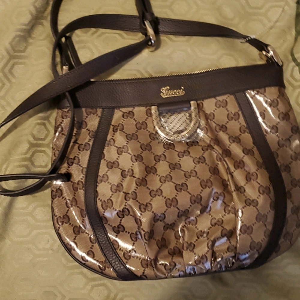 NWT Authentic Gucci Dring Crystal GG Messenger Bag